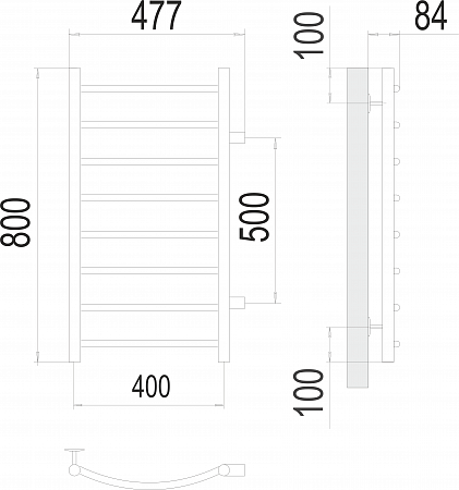 Классик П8 400х800 бп500 Полотенцесушитель  TERMINUS Нарьян-Мар - фото 3