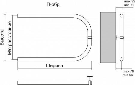 Эконом П-обр AISI 32х2 500х500 Полотенцесушитель  TERMINUS Нарьян-Мар - фото 3