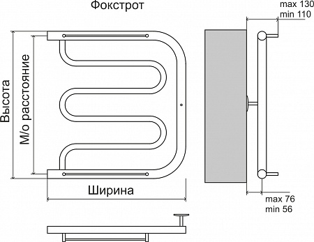 Фокстрот AISI 32х2 500х400 Полотенцесушитель  TERMINUS Нарьян-Мар - фото 4