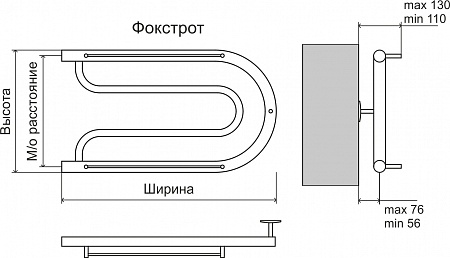 Фокстрот AISI 32х2 320х700 Полотенцесушитель  TERMINUS Нарьян-Мар - фото 3