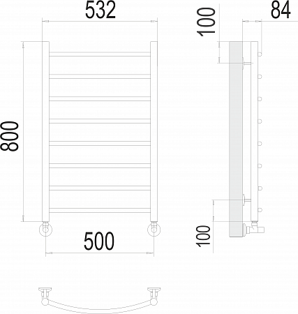 Классик П8 500х800 Полотенцесушитель  TERMINUS Нарьян-Мар - фото 3