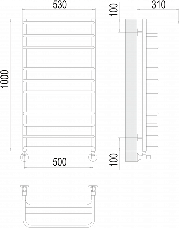 Арктур П10 500х1000 Полотенцесушитель  TERMINUS Нарьян-Мар - фото 3