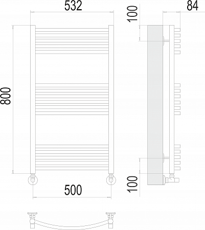 Классик П16 500х800 Полотенцесушитель  TERMINUS Нарьян-Мар - фото 3