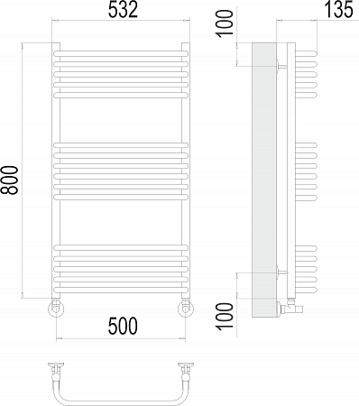Стандарт П16 500х800 Полотенцесушитель  TERMINUS Нарьян-Мар - фото 3
