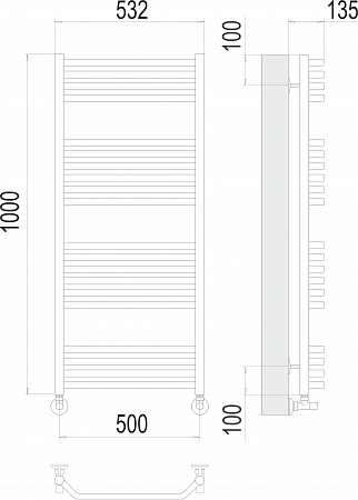 Виктория П20 500х1000 Полотенцесушитель  TERMINUS Нарьян-Мар - фото 3