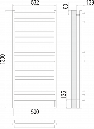 Прато П15 500х1300 электро (sensor quick touch) Полотенцесушитель  TERMINUS Нарьян-Мар - фото 3