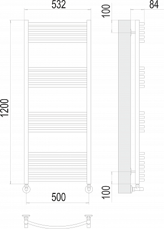 Классик П22 500х1200 Полотенцесушитель  TERMINUS Нарьян-Мар - фото 3