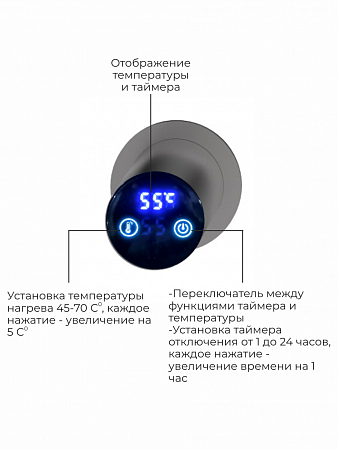 Аккорд П5 500х800 электро Полотенцесушитель TERMINUS Оружейная сталь Нарьян-Мар - фото 4